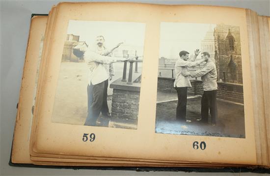 An unusual album of sixty two George V police self-defence photographs,